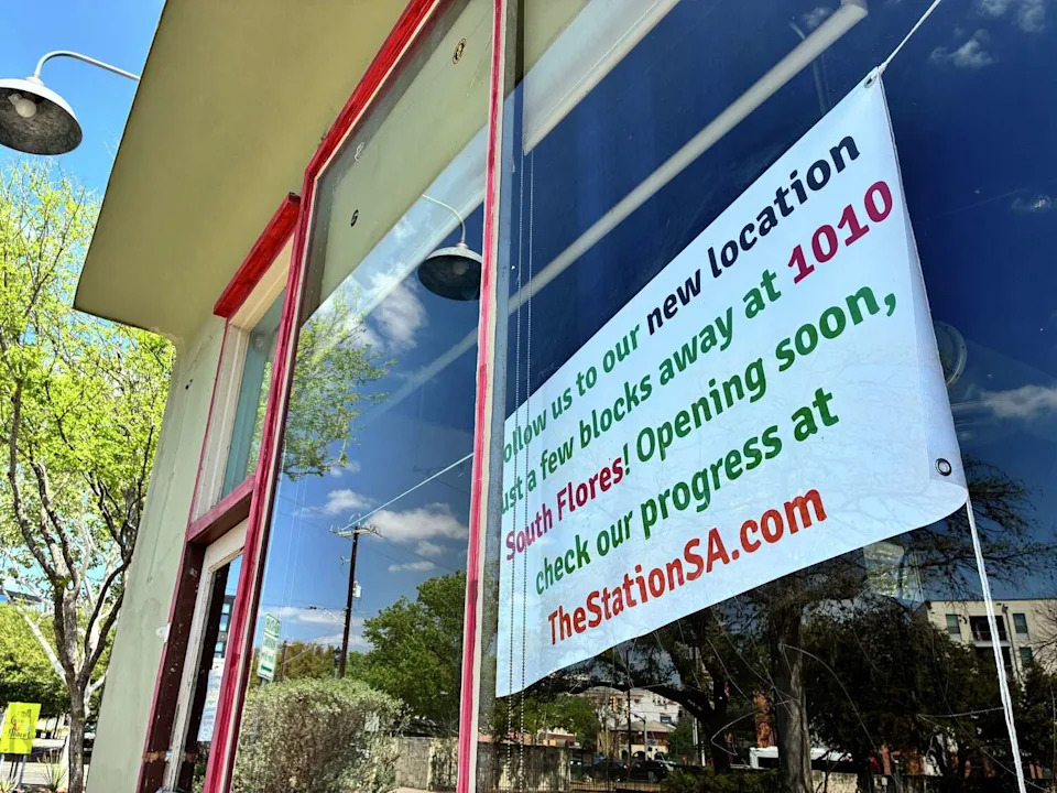 A sign is now on the front window of The Station Cafe notifying would-be customers of its sudden move. (Emma Weidmann/MySA)