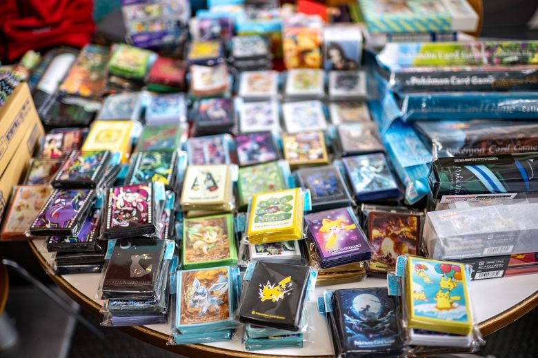 Pokémon cards and products at the 2023 Pokémon World Championships in Yokohama, Japan.