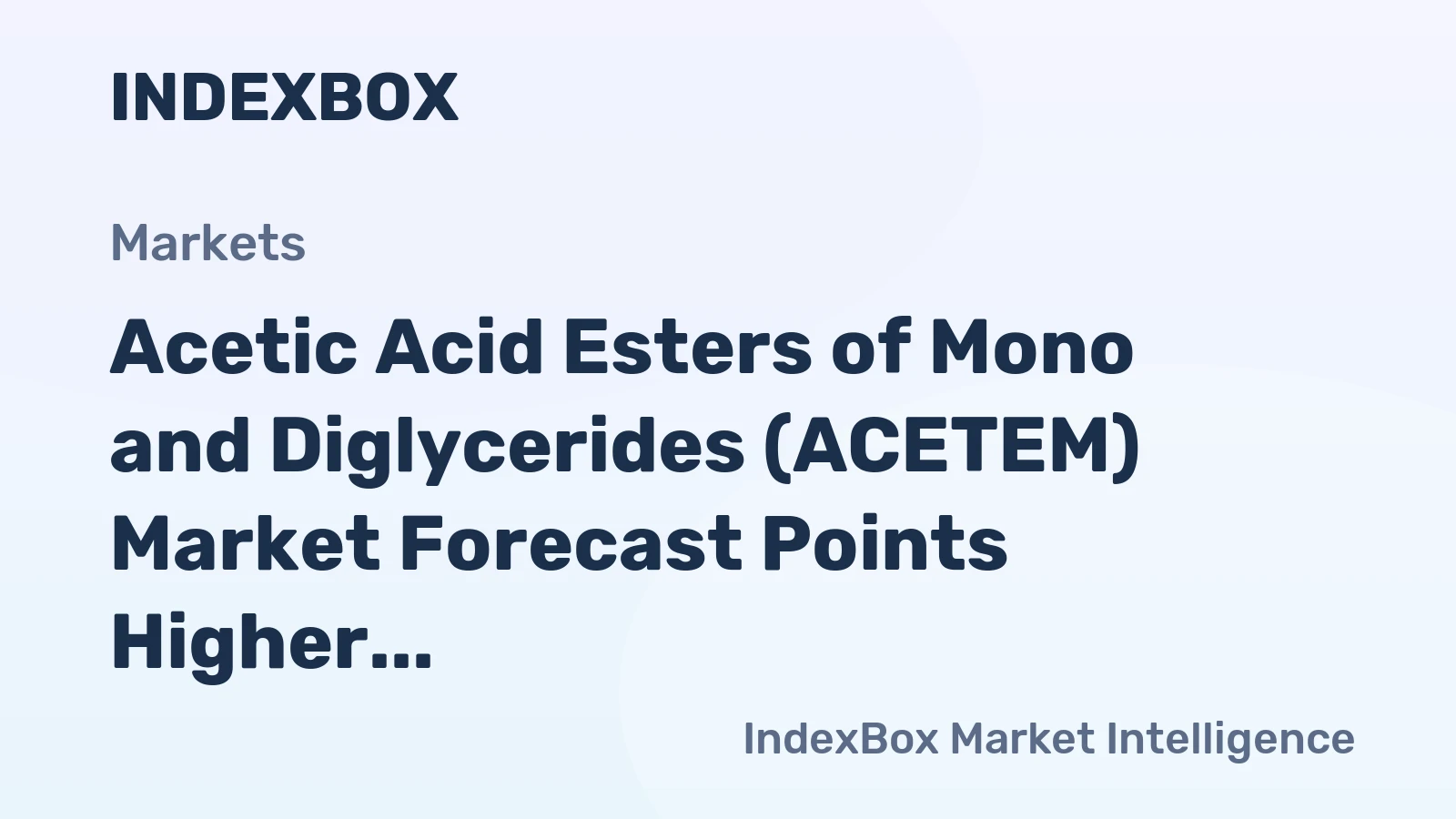 Acetic Acid Esters of Mono and Diglycerides (ACETEM) Market Forecast Points Higher Toward 2035, Driven by Clean-Label Food Demand