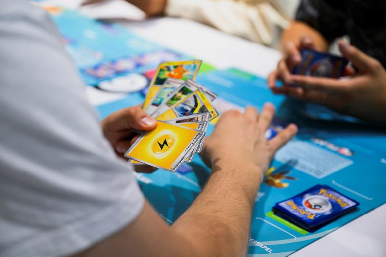 Visitors play Pokemon during the 2024 Gamescom computer and video game industry event in Cologne, Germany.