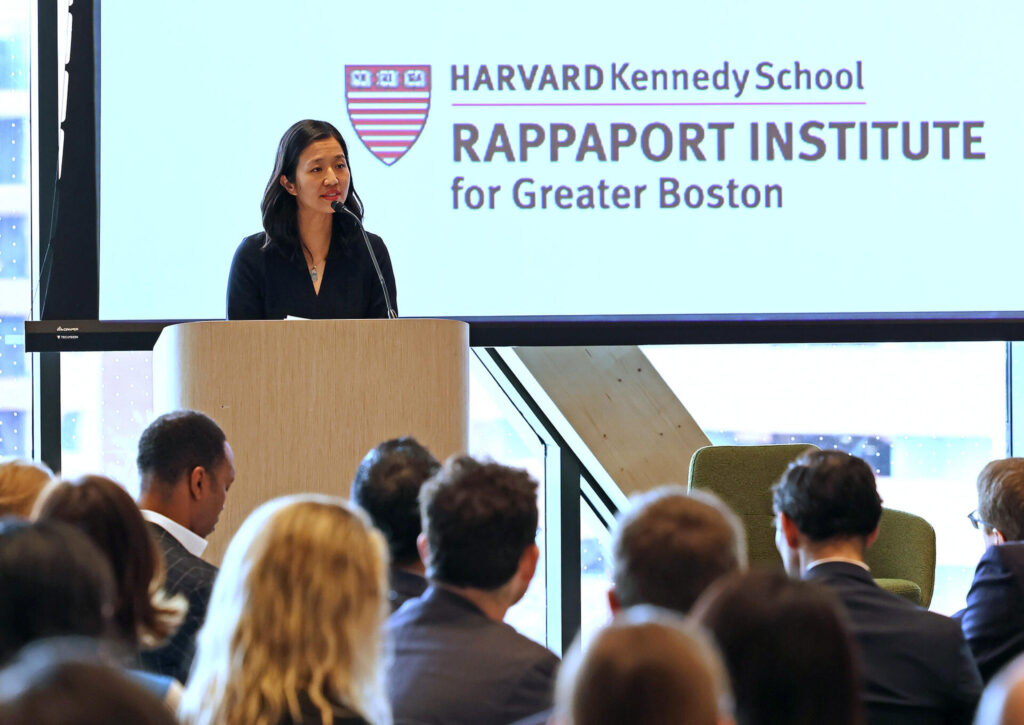 Boston Mayor Michelle Wu at a Harvard University tech summit. (Mayor’s Office Photo by John Wilcox)
